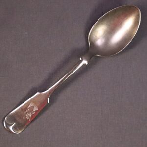 Brazil Silver Deer Elk Monogram Spoon Soup 6" long